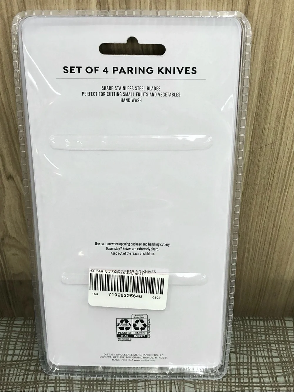 🥑$7🥑 NEW HAVENSTAY 4 Paring Knives Stainless Steel Gray White